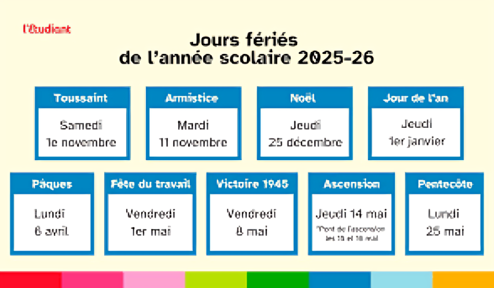 Vacances scolaires 2025 et 2026